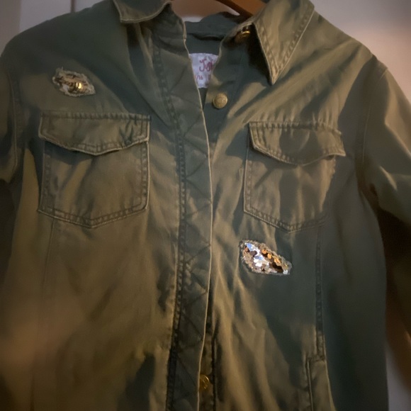 Pre-Owned Military Style Girls Jacket with sequins design size 14/16. - Picture 6 of 6